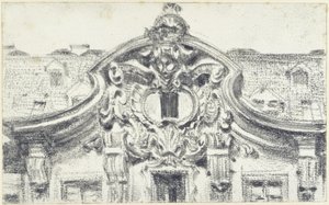 Gable of the Central Projection of the Palais du Saxe in Dresden by Adolph Menzel