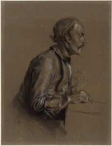 Half-Figure of a Man, Profile to the Right, Study for "Round Table at Sanssouci", 1850
