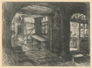 Interior of a Farmhouse by Adolph Menzel