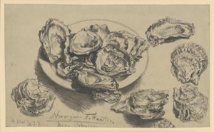 Norwegian Fat Oysters, Empty Shells by Adolph Menzel