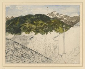Partenkirchen, View of Mountains and Farmhouses