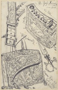 Cartridge Bag with Travel Pharmacy for the Hunting Saddle of Elector Johann Georg I of Saxony from the Year 1618, Historical Museum, Dresden by Adolph Menzel
