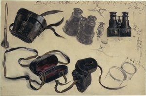 Study after the Binoculars of Field Marshal Count von Moltke, Case and Details, with Notes by Adolph Menzel