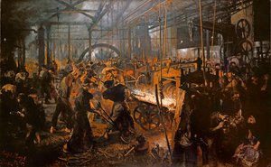 The Iron-Rolling Mill by Adolph Menzel
