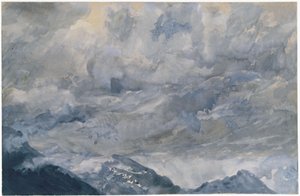 Cloudy Sky over Mountain Peaks by Adolph Menzel