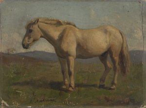 A Dun Horse by Adolph Tidemand