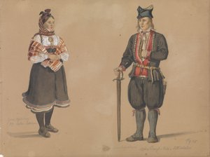 Gro Kjelleberg; Bjugen Sagneskare, Valle by Adolph Tidemand