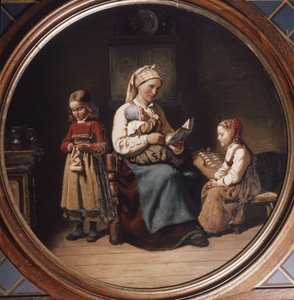 Mother Teaching by Adolph Tidemand