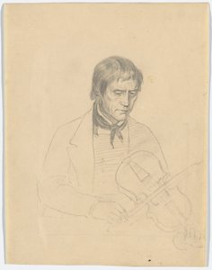 The Fiddle Player Torgeir Augundsson by Adolph Tidemand