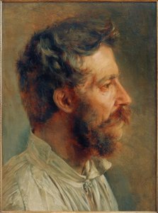 Bearded Worker Head in Profile
