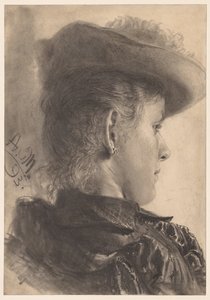 Bust of a Woman, Seen from Behind by Adolph Menzel