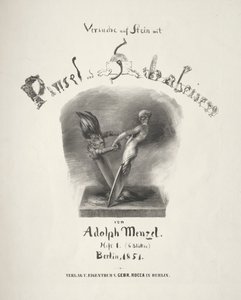 Essay on Stone with Brush and Scraper: Title Page by Adolph Menzel