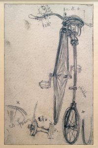 Penny-farthing, Rear View by Adolph Menzel