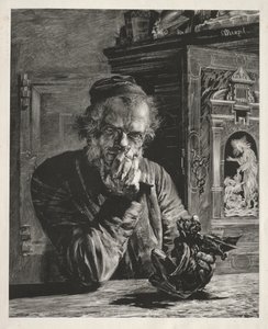 The Antiquary - Self-Portrait by Adolph Menzel