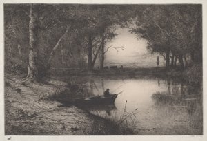 Fisherman in a Boat by Adolphe Appian