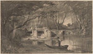Wooded Pond by the Ancient Sluice of Levaux near Vienne