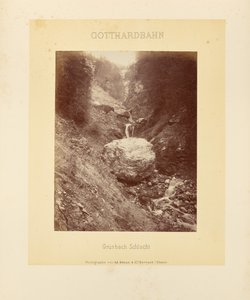 Gotthard Railway: Grünbach Gorge by Adolphe Braun and Cie