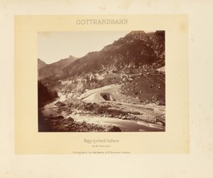 Gotthard Railway: Häggigerbach Gallery with the Upper Line by Adolphe Braun and Cie