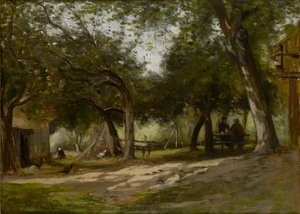Landscape with a Farmyard by Adolphe Felix Cals