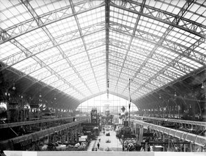 Machinery Hall, Universal Exhibition, Paris by Adolphe Giraudon