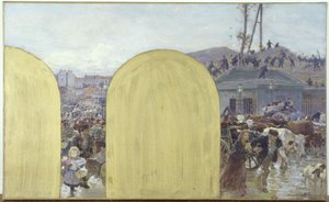 Sketch for the Cabinet of the Prefect of the Hôtel de Ville de Paris: The Return to Paris of the Inhabitants of the Suburbs: The Siege of Paris in 1870, in 1895