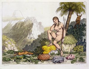 South American Indian Woman, engraved by Gallo Gallina by Adolphe Joseph Thomas Monticelli