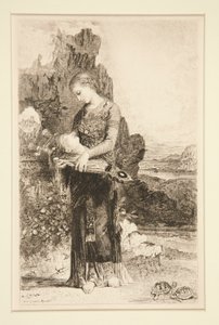 Daughter of Thrace Carrying the Head of Orpheus by Adolphe Lalauze