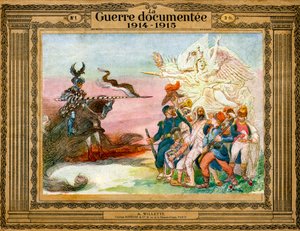Allegory of Conflict: French Troops Guided by Victory Go to the Assault of Germany Embodied by Death on Horseback by Adolphe Leon Willette
