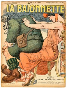 Cover of La Baionnette, Satirical in Colors by Adolphe Leon Willette
