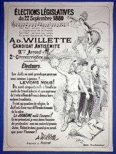 Poster promoting the election of the artist in the Legislative Elections of September 1889