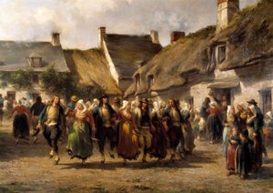A Wedding in Brittany in 1863 by Adolphe Pierre Leleux
