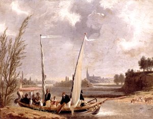 Louis-Philippe and His Family in a Boat at Neuilly by Adolphe Roehn