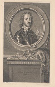 Oliver Cromwell, Protecteur, Engraved by Pierre Drevet