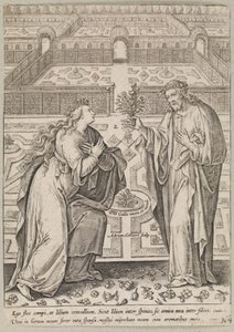 Christ and His Bride, Ecclesia, in a Garden by Adriaen Collaert