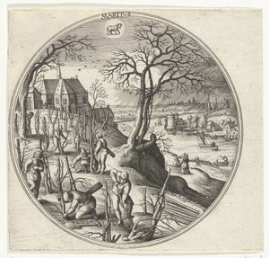 March, Martivs (title on object), The Twelve Months (series title) by Adriaen Collaert