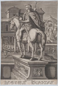 Equestrian Statue of Augustus (detail) by Adriaen Collaert
