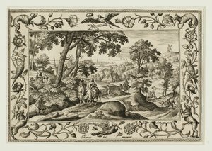 The Flight into Egypt, from Landscapes with Old and New Testament Scenes and Hunting Scenes by Adriaen Collaert