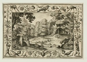 The Temptation of Christ, from Landscapes with Old and New Testament Scenes and Hunting Scenes by Adriaen Collaert