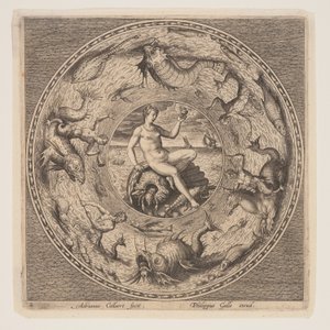 Thetis on a Shell, from a Set of Designs for Plates by Adriaen Collaert
