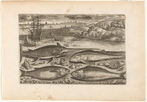 Four Fish on the Beach by Adriaen Collaert