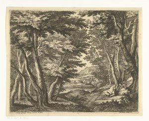 Landscape with Three Men at a Clearing in the Forest by Adriaen Frans Boudewyns