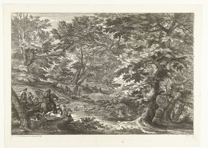 Landscape with Fox Hunt by Adriaen Frans Boudewyns