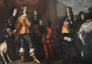 Group Portrait of Willem Frederik van Nassau-Dietz, Hendrik Casimir I van Nassau-Dietz, Hendrik van Nassau-Siegen and George Frederik van Nassau-Siegen, with Servants