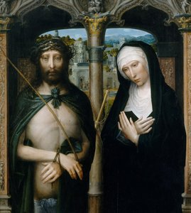 Christ Crowned with Thorns Ecce Homo, and the Mourning Virgin by Adriaen Isenbrandt