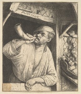 Baker Blowing Horn by Adriaen Jansz. van Ostade