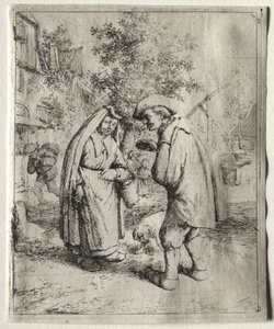 Man Conversing with a Woman by Adriaen Jansz. van Ostade