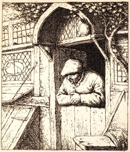 Man Leaning on His Door, c.1672 by Adriaen Jansz. van Ostade