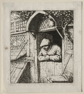 Peasant Leaning in His Doorway by Adriaen Jansz. van Ostade