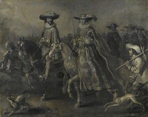 Friedrich V (1596-1632), Elector of the Palatinate, King of Bohemia, and his Wife Elizabeth Stuart (1596-1662) on Horseback