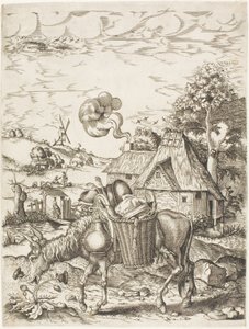 The Donkey Laden with Food, from Emblematic Figures of Animals by Adriaen Pietersz. van de Venne